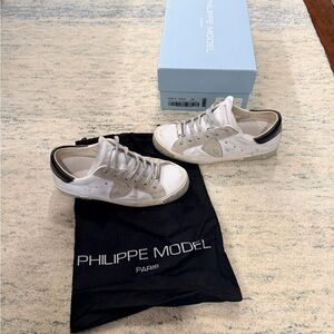 Philippe Model White and Gray Sneakers